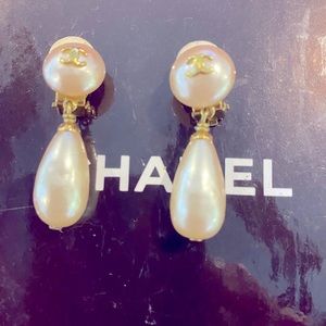 Pearl drop non pierced earrings